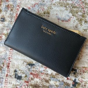 NWT Kate Spade Black Slim Bifold Wallet